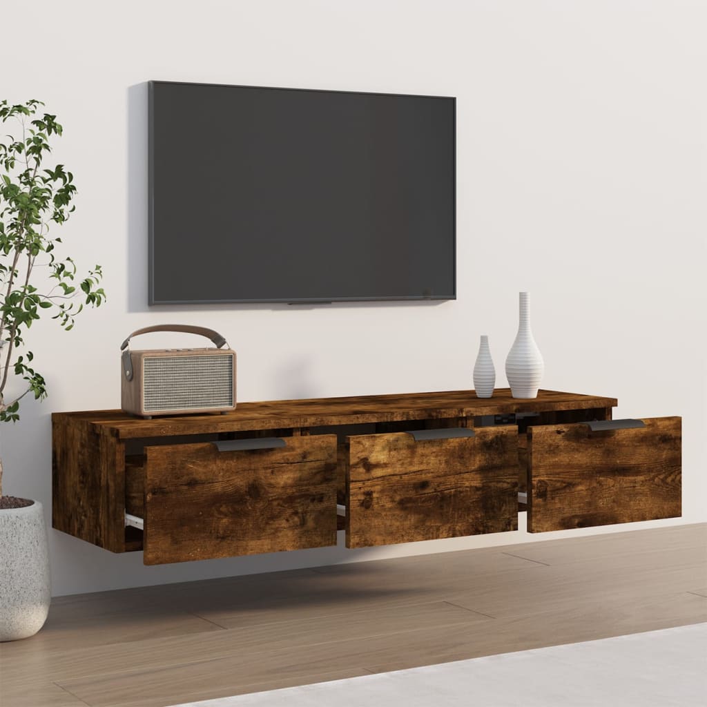 Armoire murale Chêne fumé 102x30x20 cm Bois d'ingénierie - XIOS