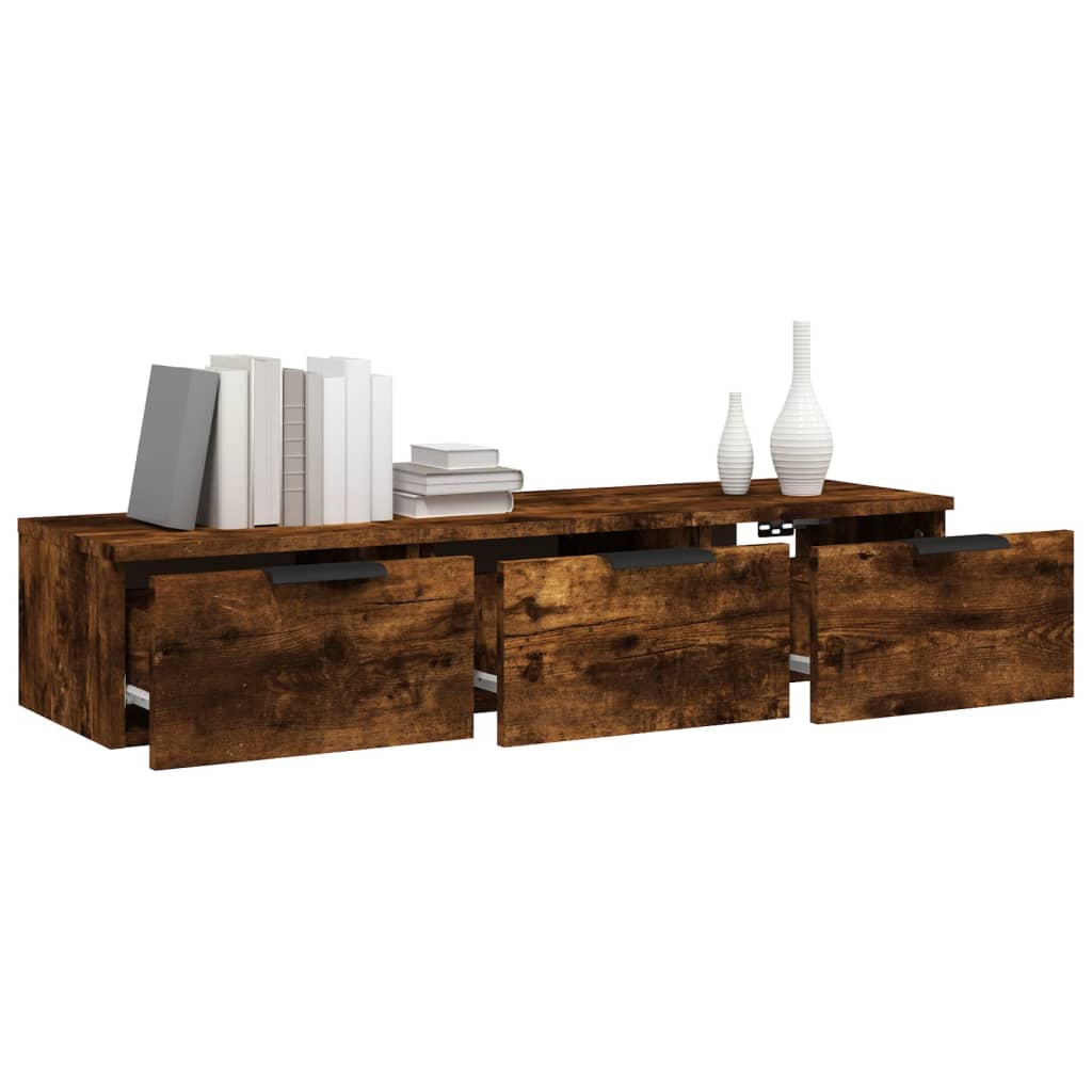 Armoire murale Chêne fumé 102x30x20 cm Bois d'ingénierie - XIOS