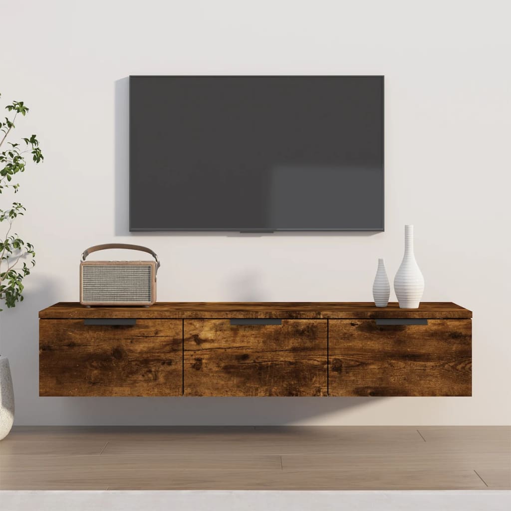 Armoire murale Chêne fumé 102x30x20 cm Bois d'ingénierie - XIOS