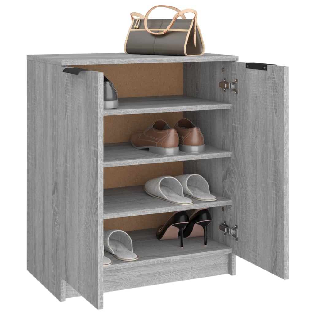 Meuble à chaussures Sonoma gris 59x35x70 cm Bois d'ingénierie - XIOS