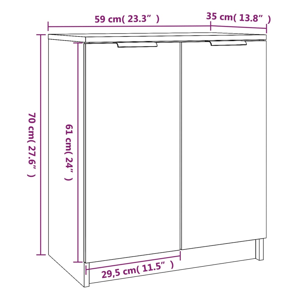 Meuble à chaussures Sonoma gris 59x35x70 cm Bois d'ingénierie - XIOS