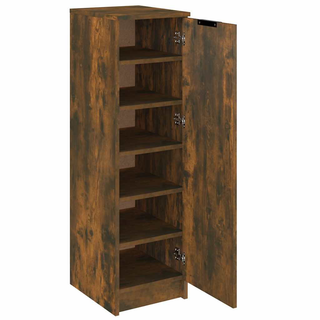 Meuble à chaussures Chêne fumé 30x35x100 cm Bois d'ingénierie - XIOS