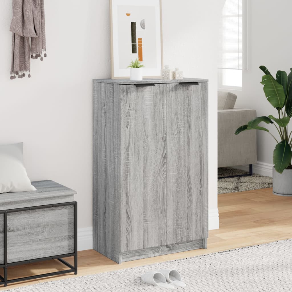 Meuble à chaussures Sonoma gris 59x35x100 cm Bois d'ingénierie - XIOS