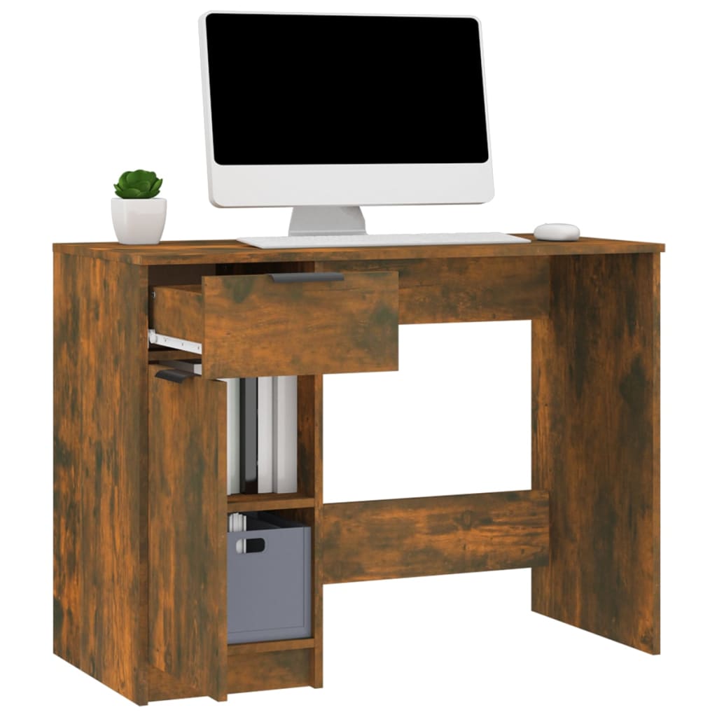 Bureau Chêne fumé 100x50x75 cm Bois d'ingénierie - XIOS