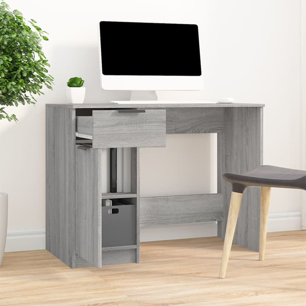 Bureau Sonoma gris 100x50x75 cm Bois d'ingénierie - XIOS