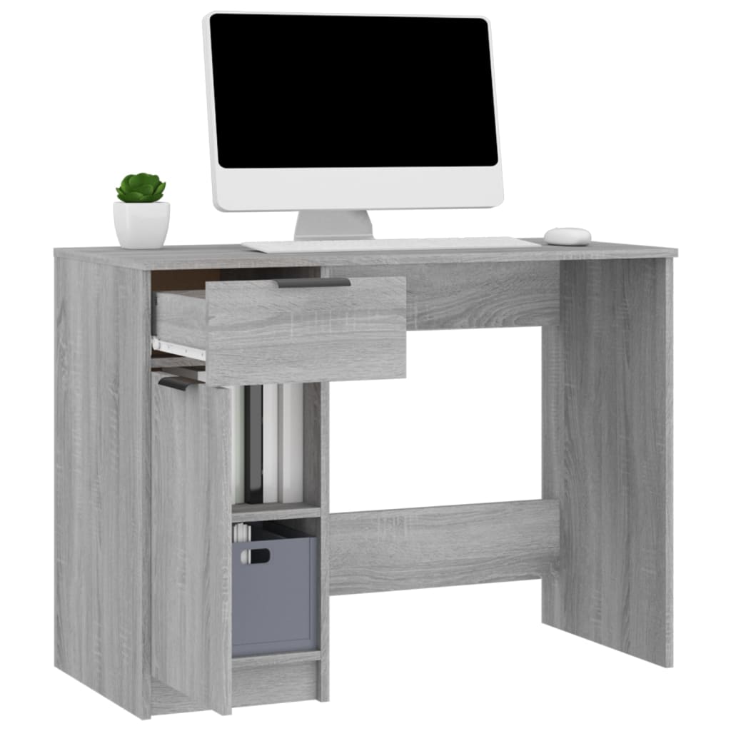 Bureau Sonoma gris 100x50x75 cm Bois d'ingénierie - XIOS