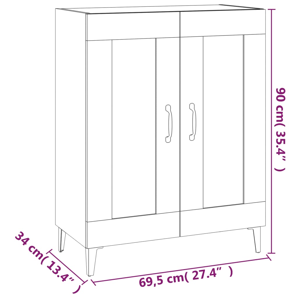 Buffet sonoma gris 69,5x34x90 cm bois d'ingénierie - XIOS
