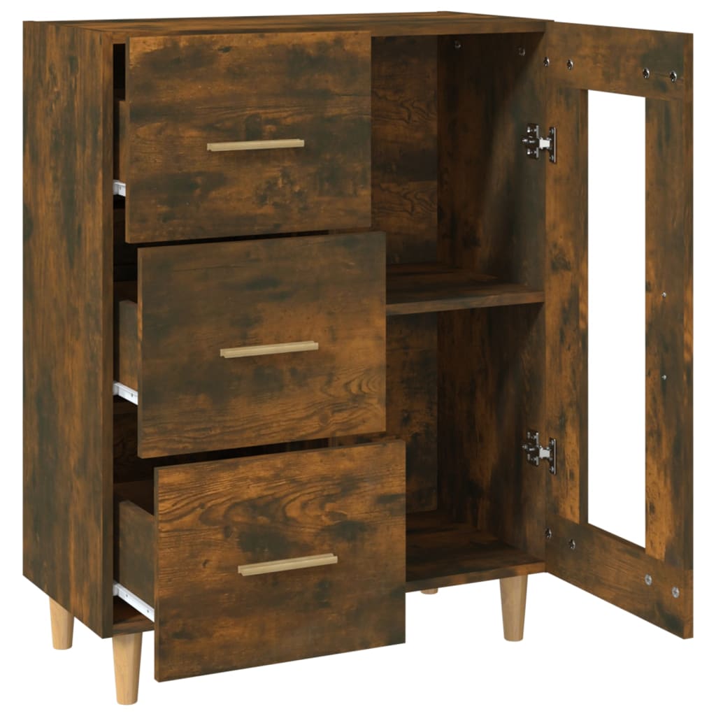 Buffet chêne fumé 69,5x34x90 cm bois d'ingénierie - XIOS
