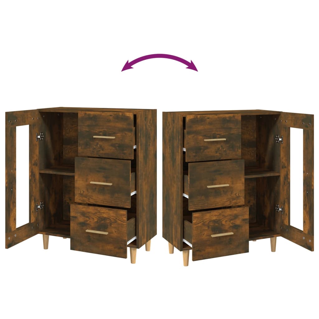 Buffet chêne fumé 69,5x34x90 cm bois d'ingénierie - XIOS