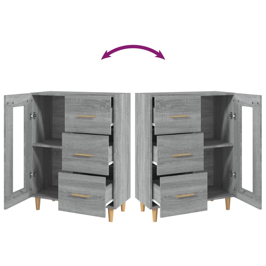 Buffet sonoma gris 69,5x34x90 cm bois d'ingénierie - XIOS