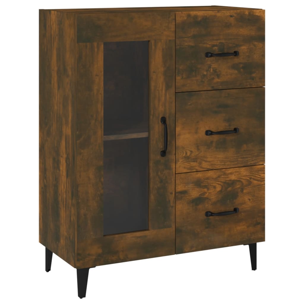 Buffet chêne fumé 69,5x34x90 cm bois d'ingénierie - XIOS