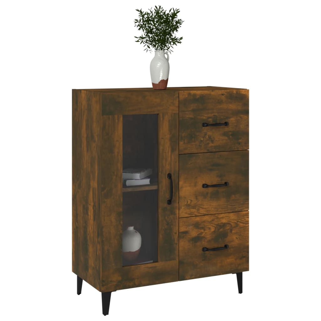 Buffet chêne fumé 69,5x34x90 cm bois d'ingénierie - XIOS