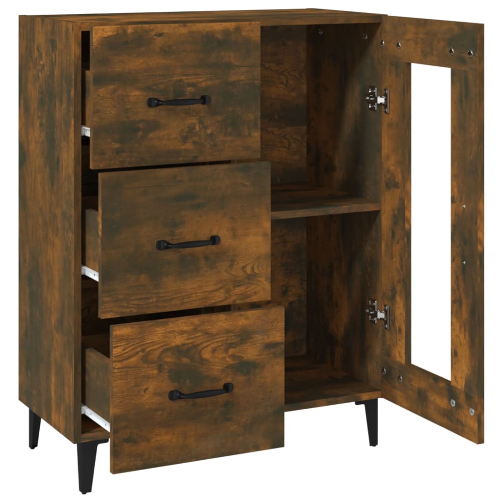 Buffet chêne fumé 69,5x34x90 cm bois d'ingénierie - XIOS
