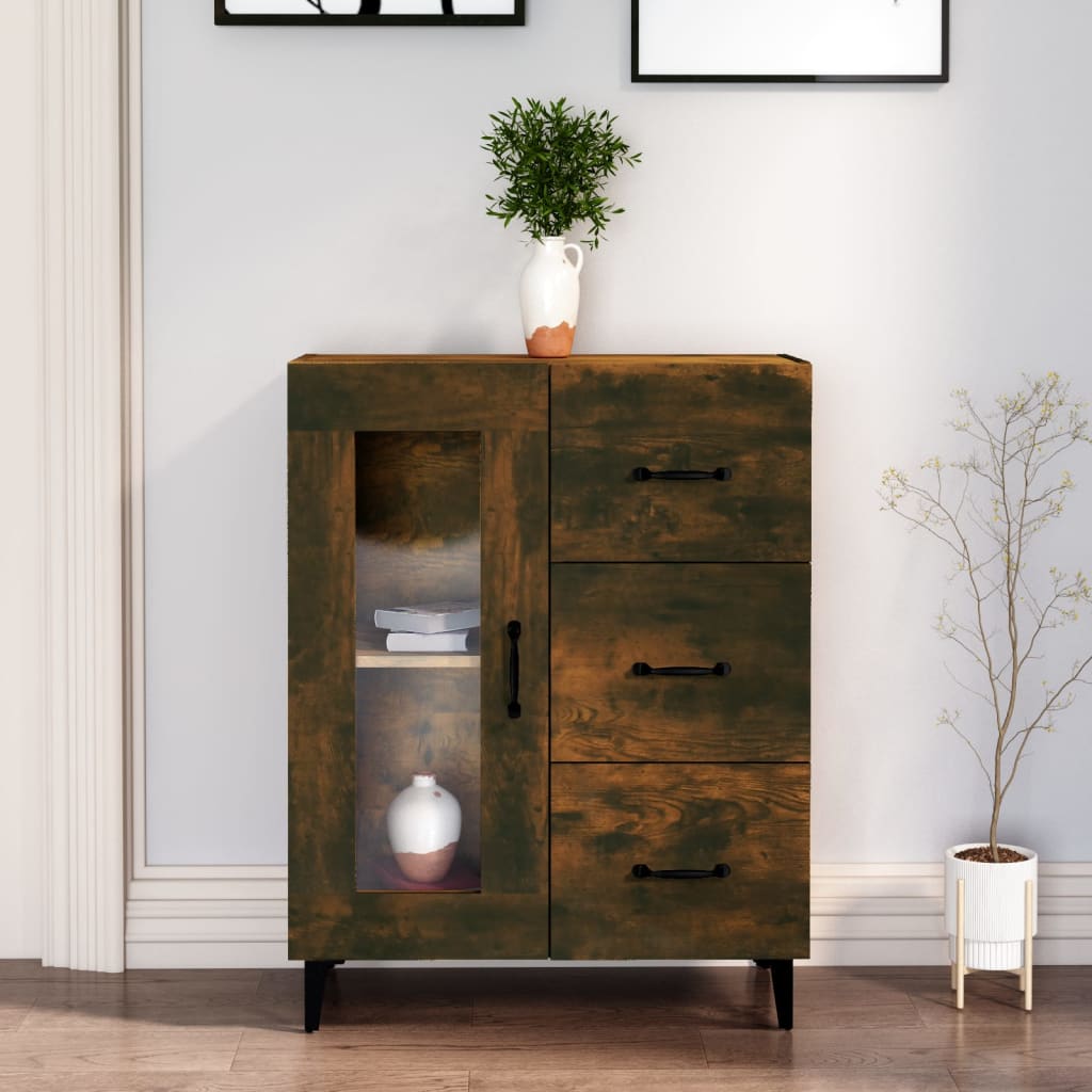 Buffet chêne fumé 69,5x34x90 cm bois d'ingénierie - XIOS