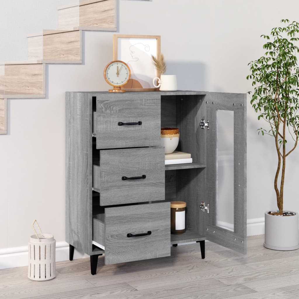 Buffet sonoma gris 69,5x34x90 cm bois d'ingénierie - XIOS