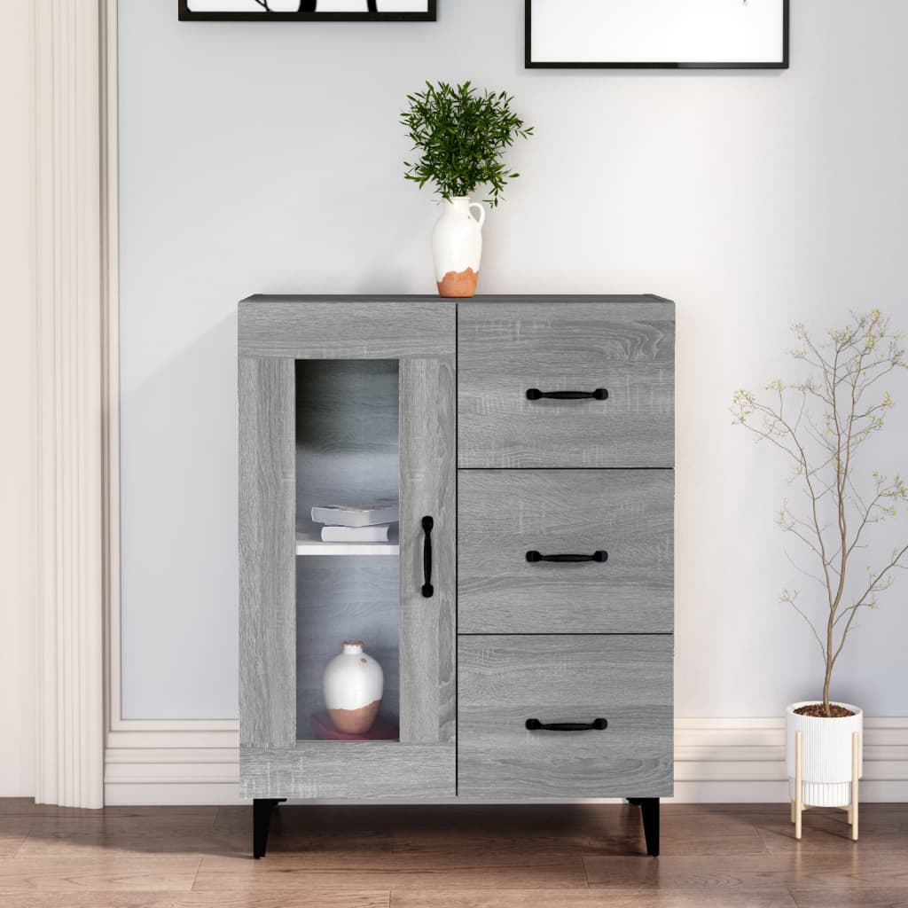 Buffet sonoma gris 69,5x34x90 cm bois d'ingénierie - XIOS