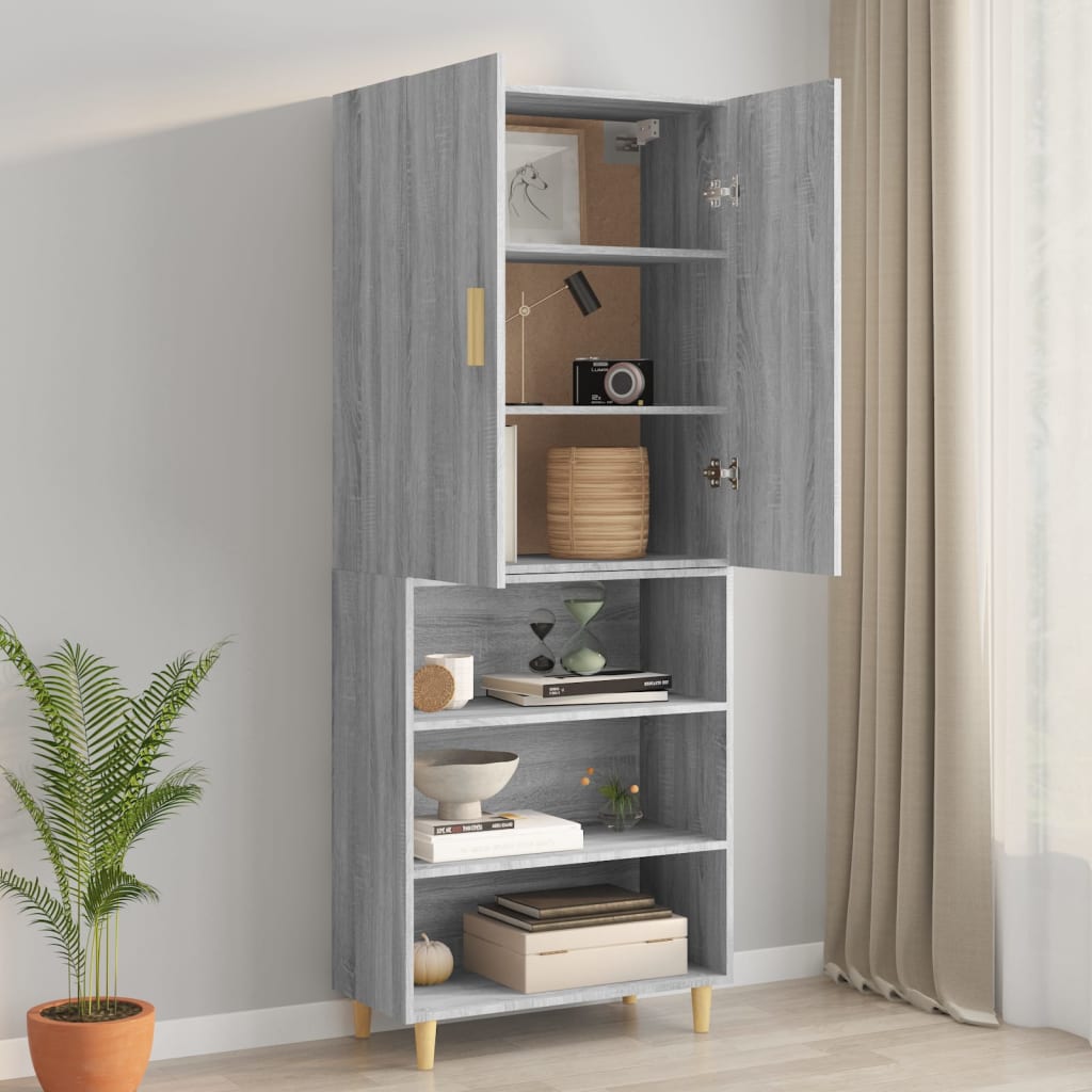 Armoire murale suspendue Sonoma gris 69,5x34x90 cm - XIOS