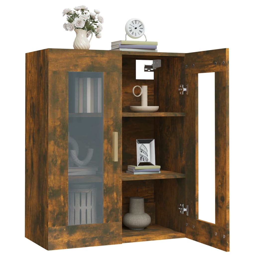 Armoire murale suspendue Chêne fumé 69,5x34x90 cm - XIOS