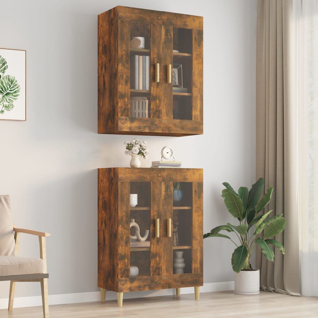 Armoire murale suspendue Chêne fumé 69,5x34x90 cm - XIOS