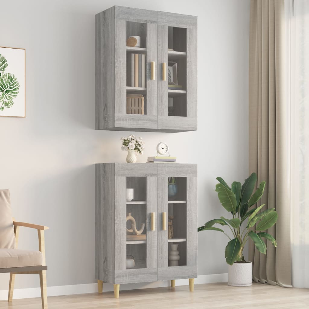 Armoire murale suspendue Sonoma gris 69,5x34x90 cm - XIOS