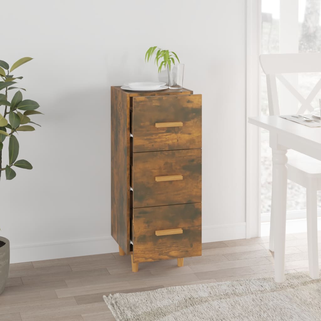 Buffet Chêne fumé 34,5x34x90 cm Bois d'ingénierie - XIOS