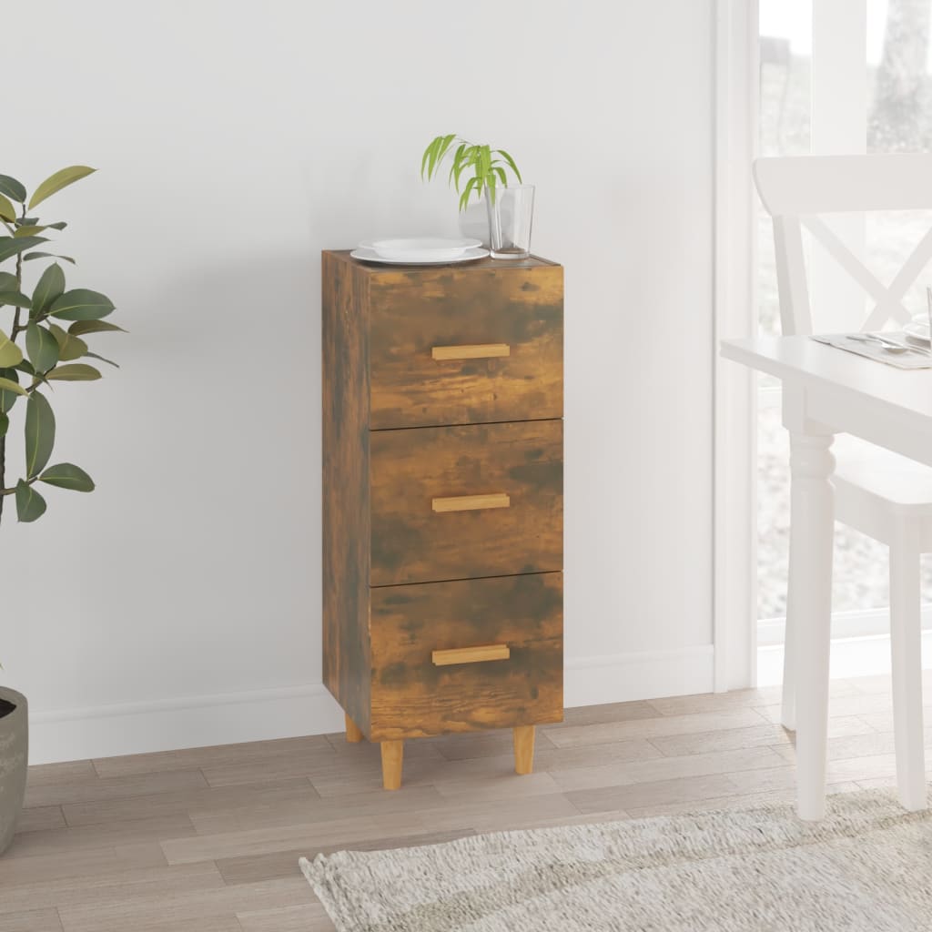 Buffet Chêne fumé 34,5x34x90 cm Bois d'ingénierie - XIOS