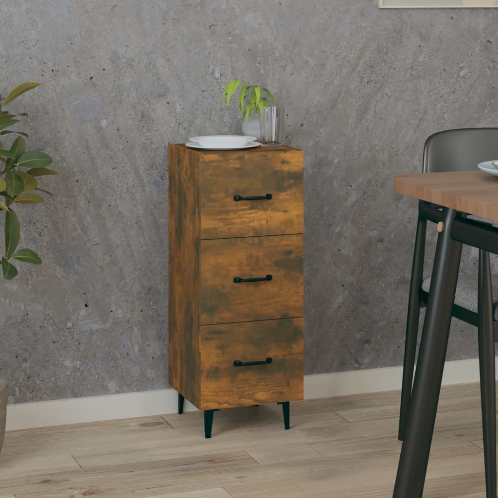 Buffet Chêne fumé 34,5x34x90 cm Bois d'ingénierie - XIOS