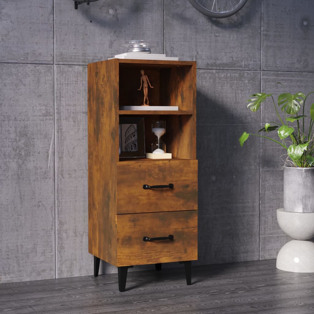 Buffet Chêne fumé 34,5x34x90 cm Bois d'ingénierie - XIOS
