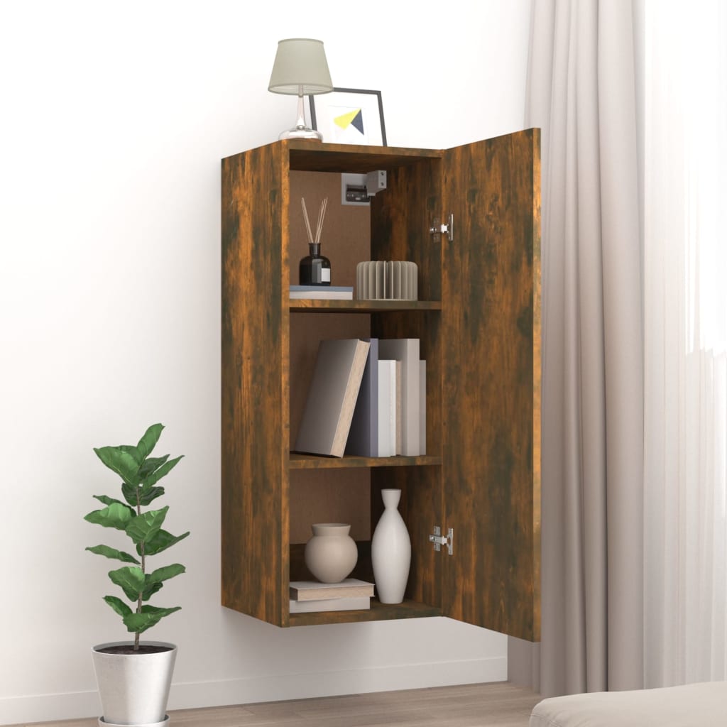 Armoire murale Chêne fumé 34,5x34x90 cm Bois d'ingénierie - XIOS