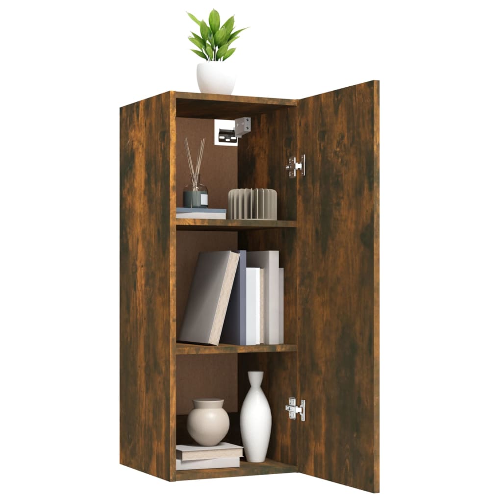 Armoire murale Chêne fumé 34,5x34x90 cm Bois d'ingénierie - XIOS