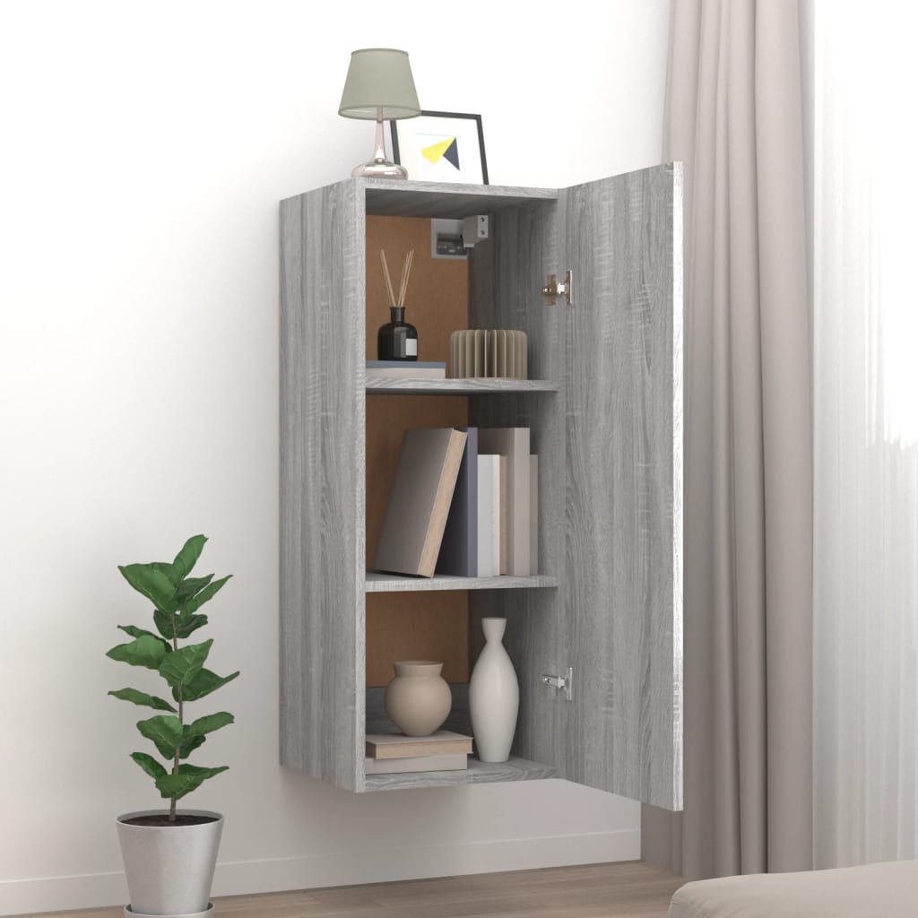 Armoire murale Sonoma gris 34,5x34x90 cm Bois d'ingénierie - XIOS