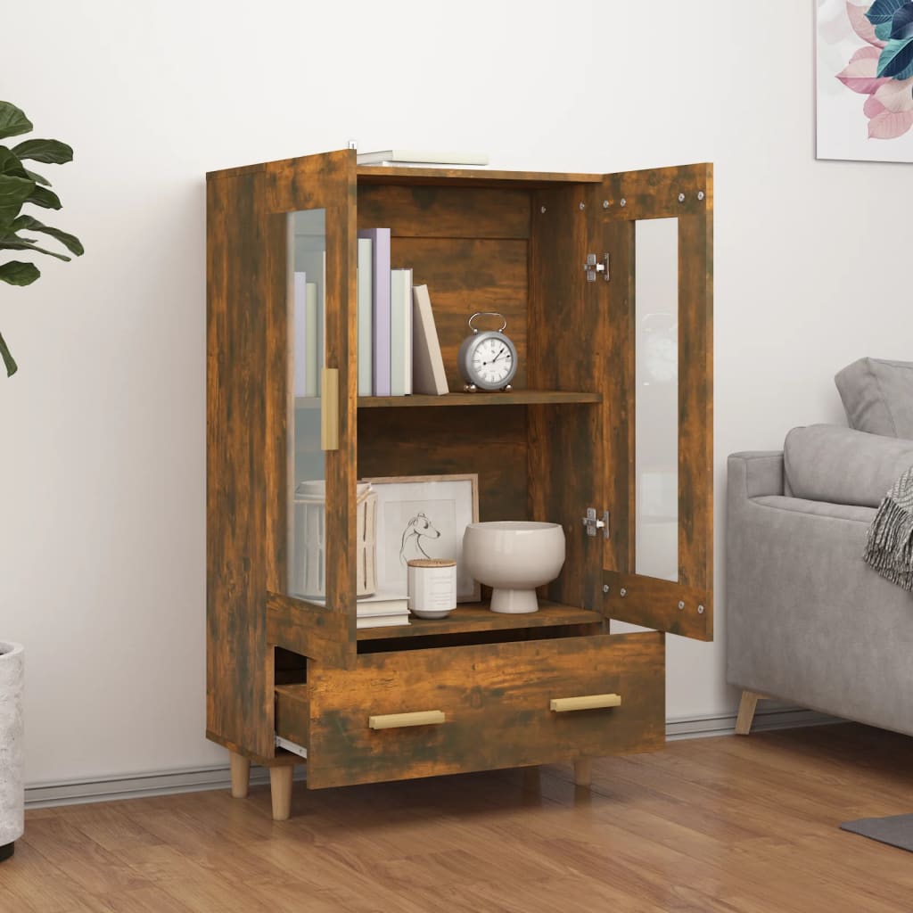 Buffet haut Chêne fumé 70x31x115 cm Bois d'ingénierie - XIOS
