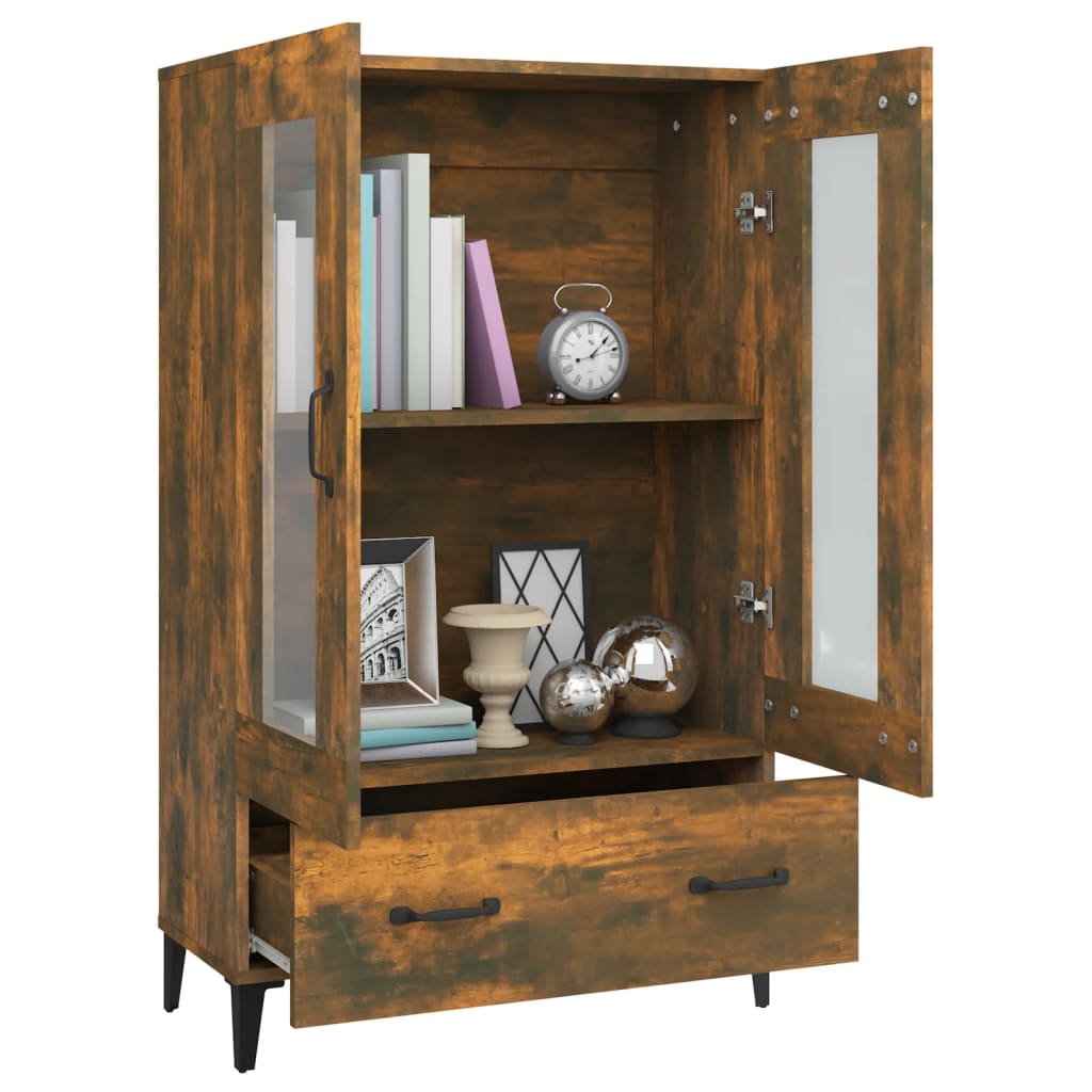 Buffet haut Chêne fumé 70x31x115 cm Bois d'ingénierie - XIOS