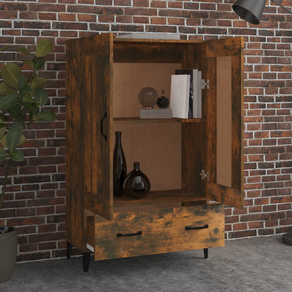 Buffet haut Chêne fumé 70x31x115 cm Bois d'ingénierie - XIOS