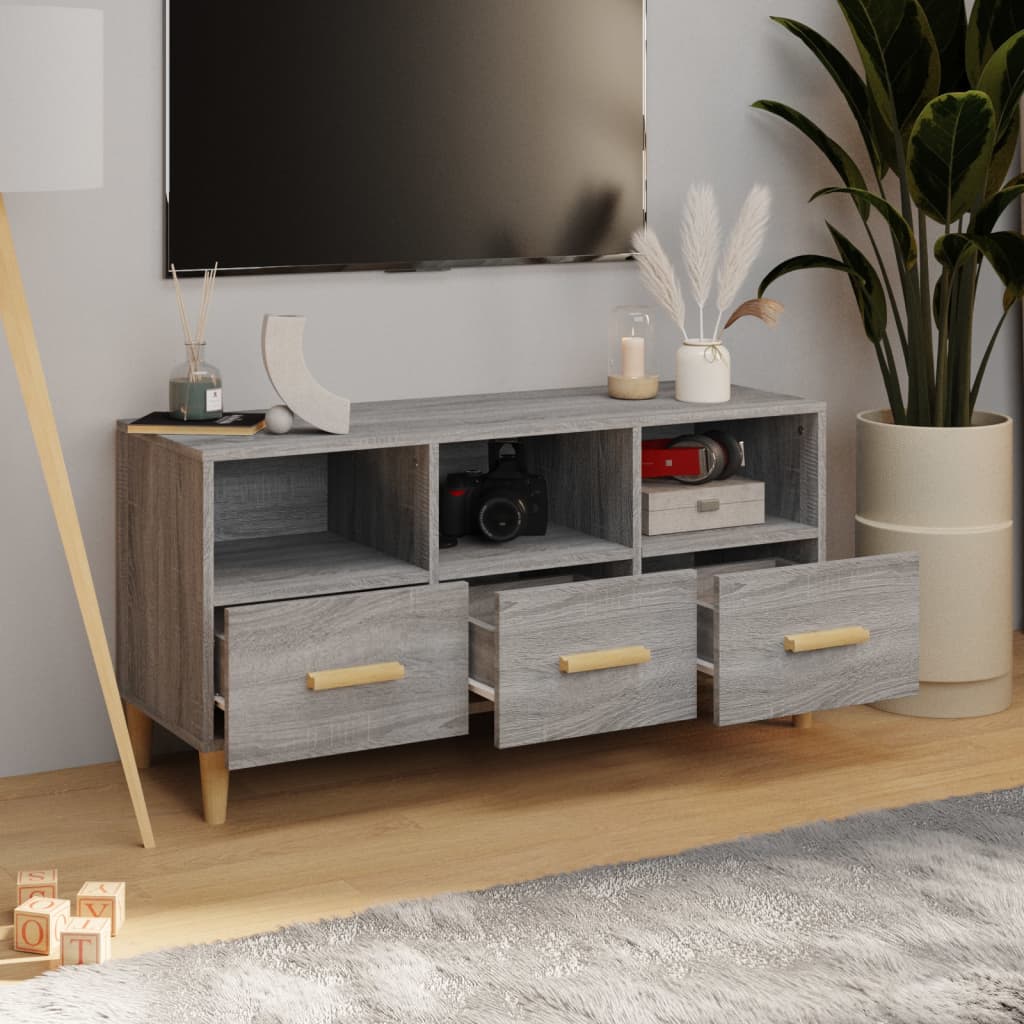 Meuble TV Sonoma gris 102x36x50 cm Bois d'ingénierie - XIOS