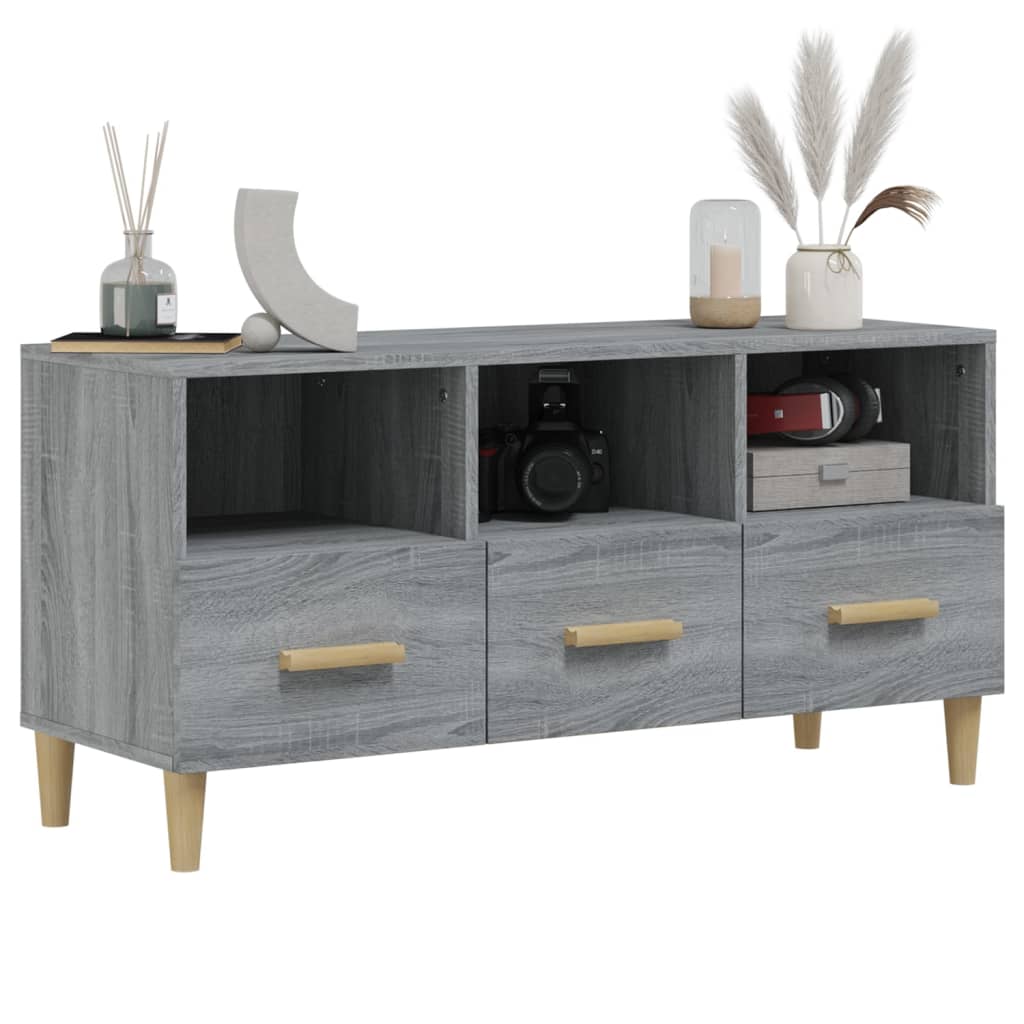 Meuble TV Sonoma gris 102x36x50 cm Bois d'ingénierie - XIOS