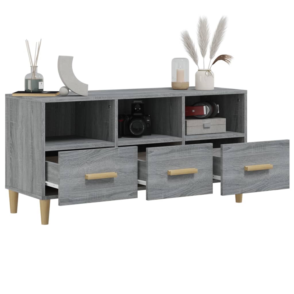 Meuble TV Sonoma gris 102x36x50 cm Bois d'ingénierie - XIOS