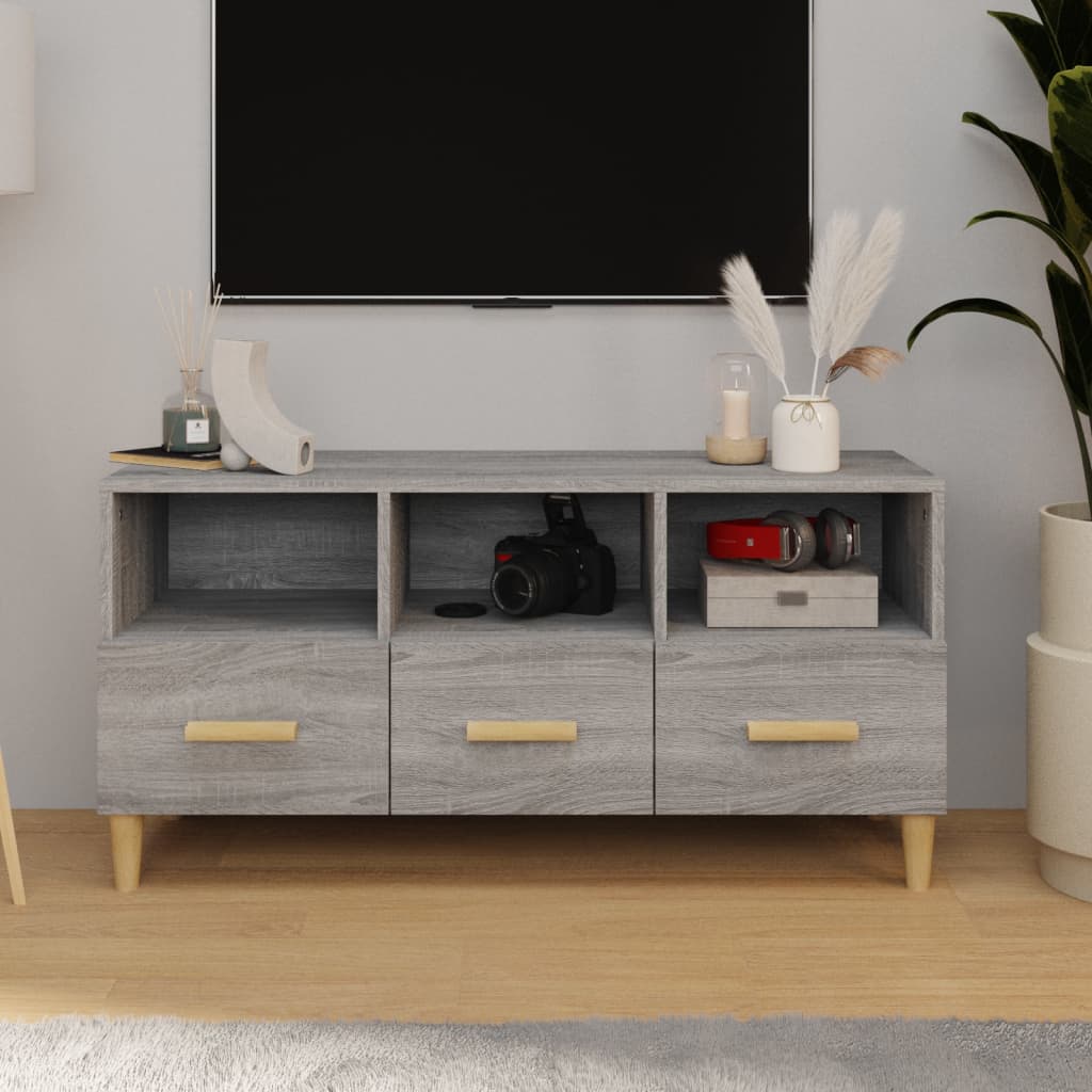 Meuble TV Sonoma gris 102x36x50 cm Bois d'ingénierie - XIOS