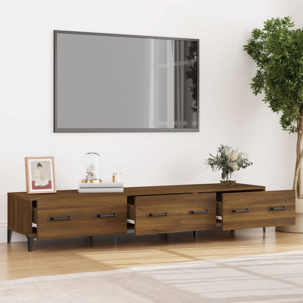 Meuble TV Chêne marron 150x34,5x30 cm Bois d'ingénierie - XIOS