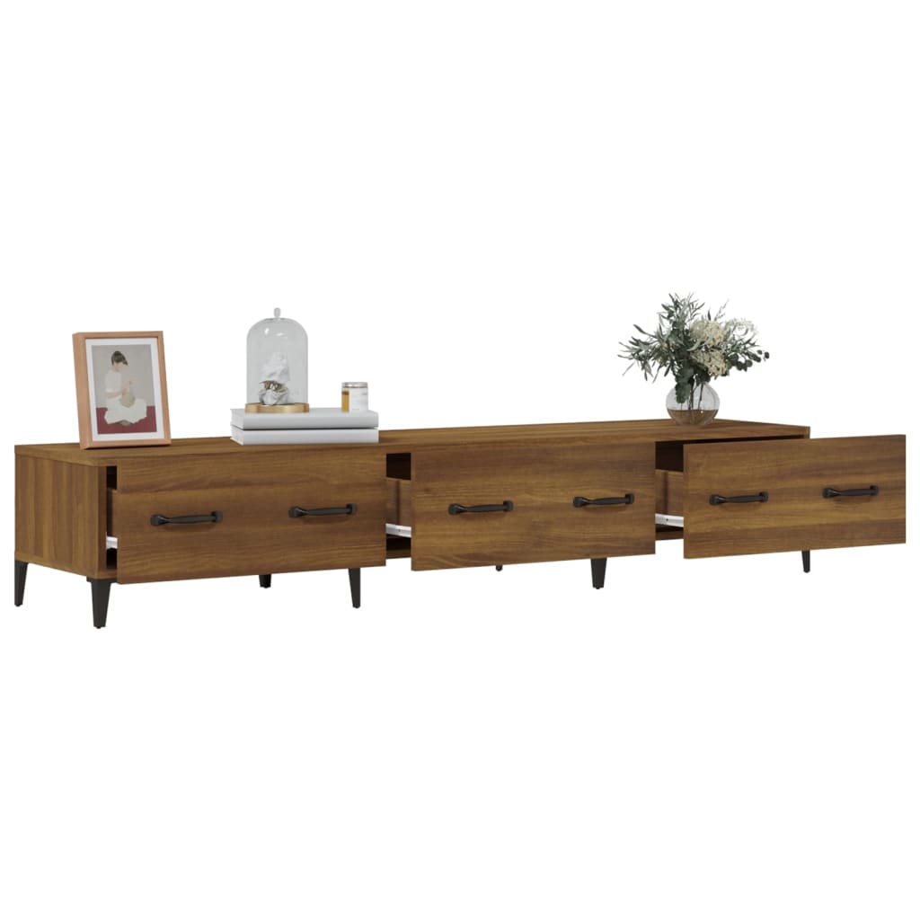 Meuble TV Chêne marron 150x34,5x30 cm Bois d'ingénierie - XIOS