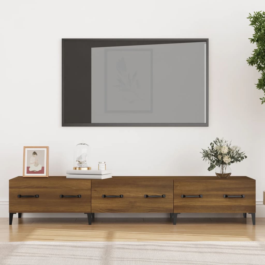 Meuble TV Chêne marron 150x34,5x30 cm Bois d'ingénierie - XIOS