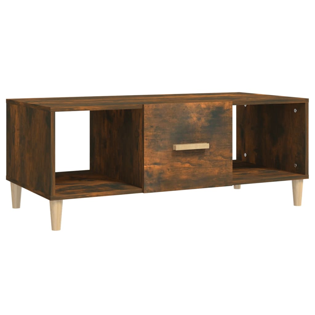 Table basse chêne fumé 102x50x40 cm bois d'ingénierie - XIOS