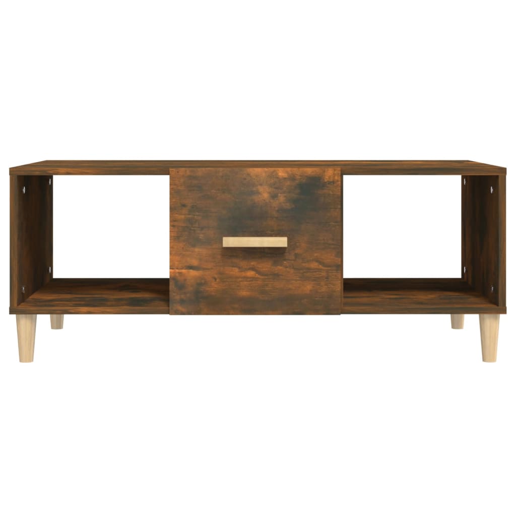 Table basse chêne fumé 102x50x40 cm bois d'ingénierie - XIOS