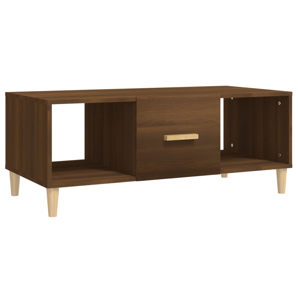 Table basse chêne marron 102x50x40 cm bois d'ingénierie - XIOS