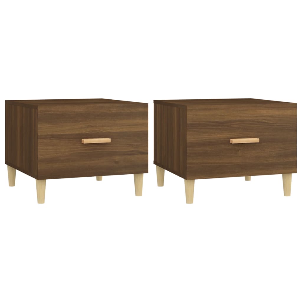 Tables basses 2 pcs chêne marron 50x50x40 cm bois d'ingénierie - XIOS