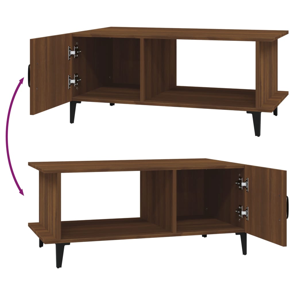 Table basse Chêne marron 90x50x40 cm Bois d'ingénierie - XIOS