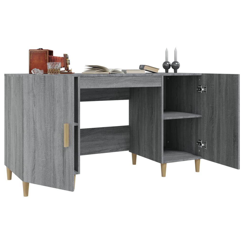 Bureau Sonoma gris 140x50x75 cm Bois d'ingénierie - XIOS