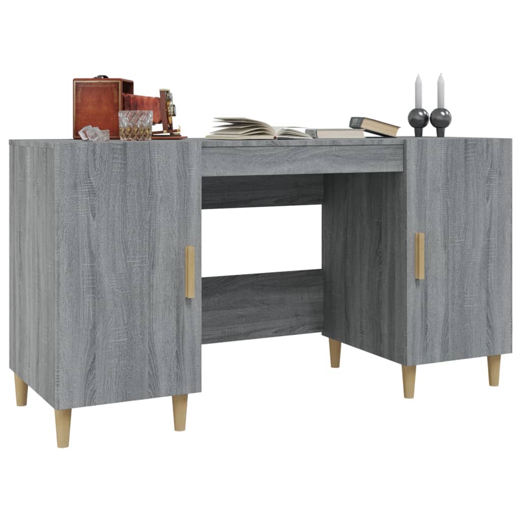 Bureau Sonoma gris 140x50x75 cm Bois d'ingénierie - XIOS