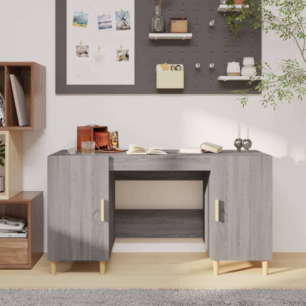 Bureau Sonoma gris 140x50x75 cm Bois d'ingénierie - XIOS