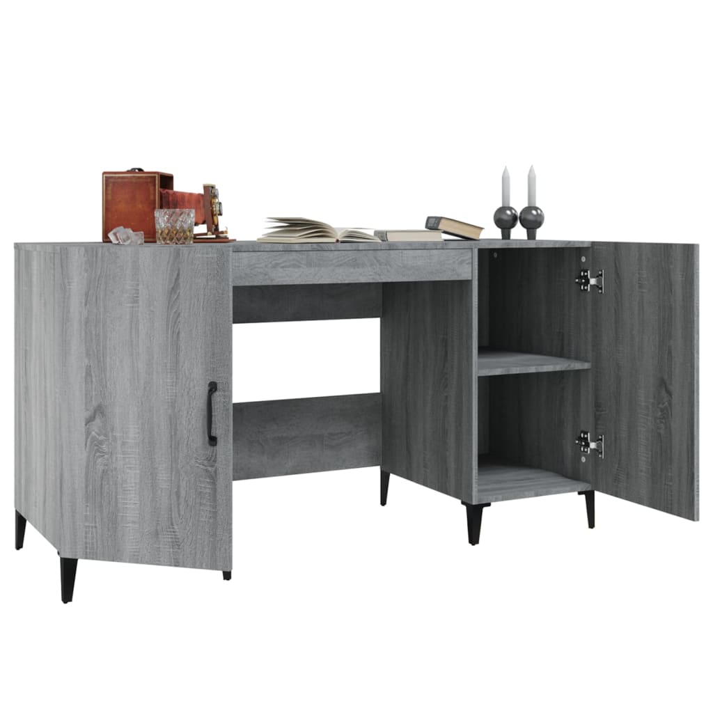 Bureau Sonoma gris 140x50x75 cm Bois d'ingénierie - XIOS